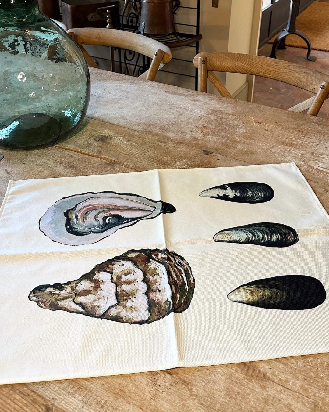 Lot de 3 Torchons 100% coton : Le plateau de fruits de mer