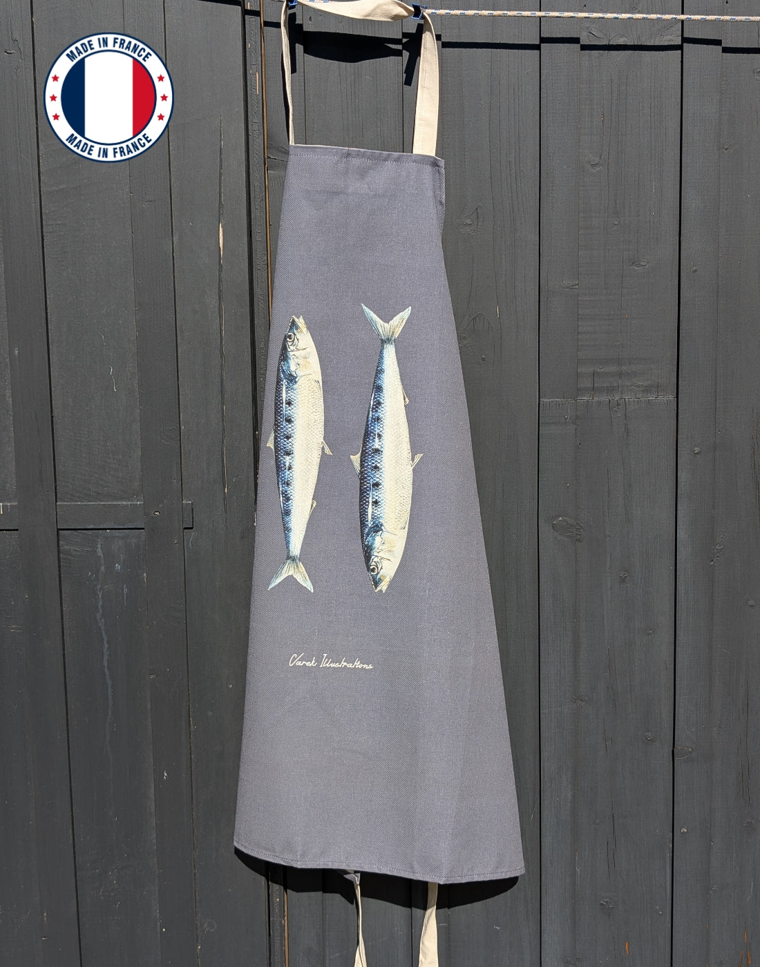 Prague Gray Apron 100% cotton: Les Sardines