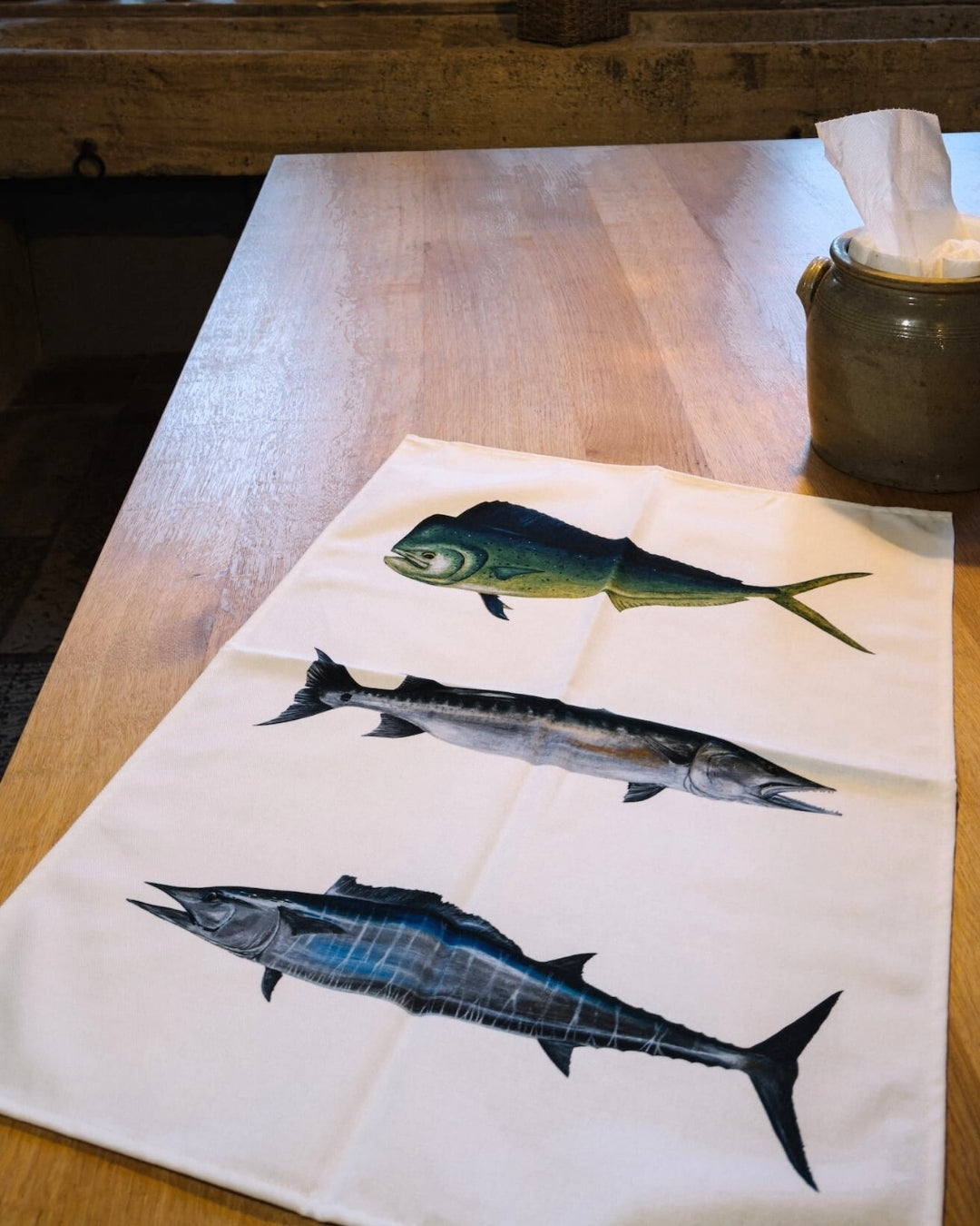 Torchon 100% coton : Les Poissons Exotiques