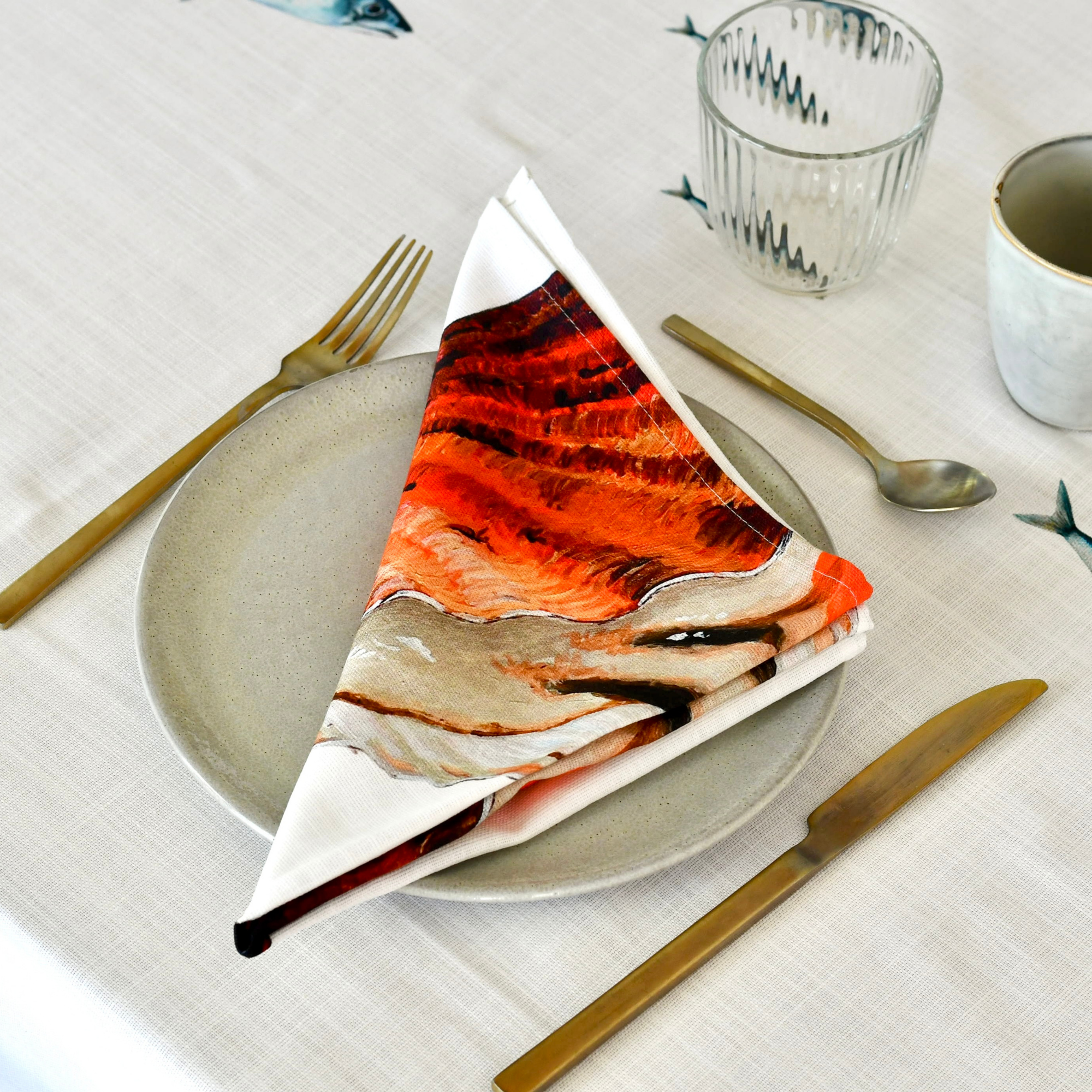 Serviette de table en coton : Coquille Saint Jacques