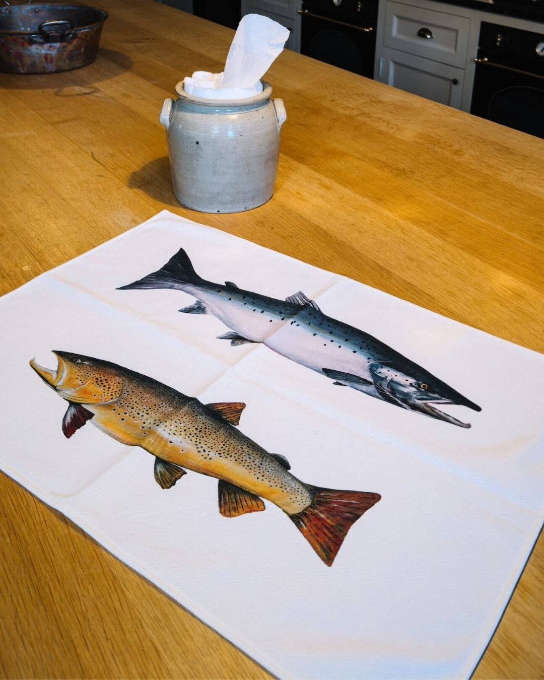 Torchon 100% coton : Les Salmonidés