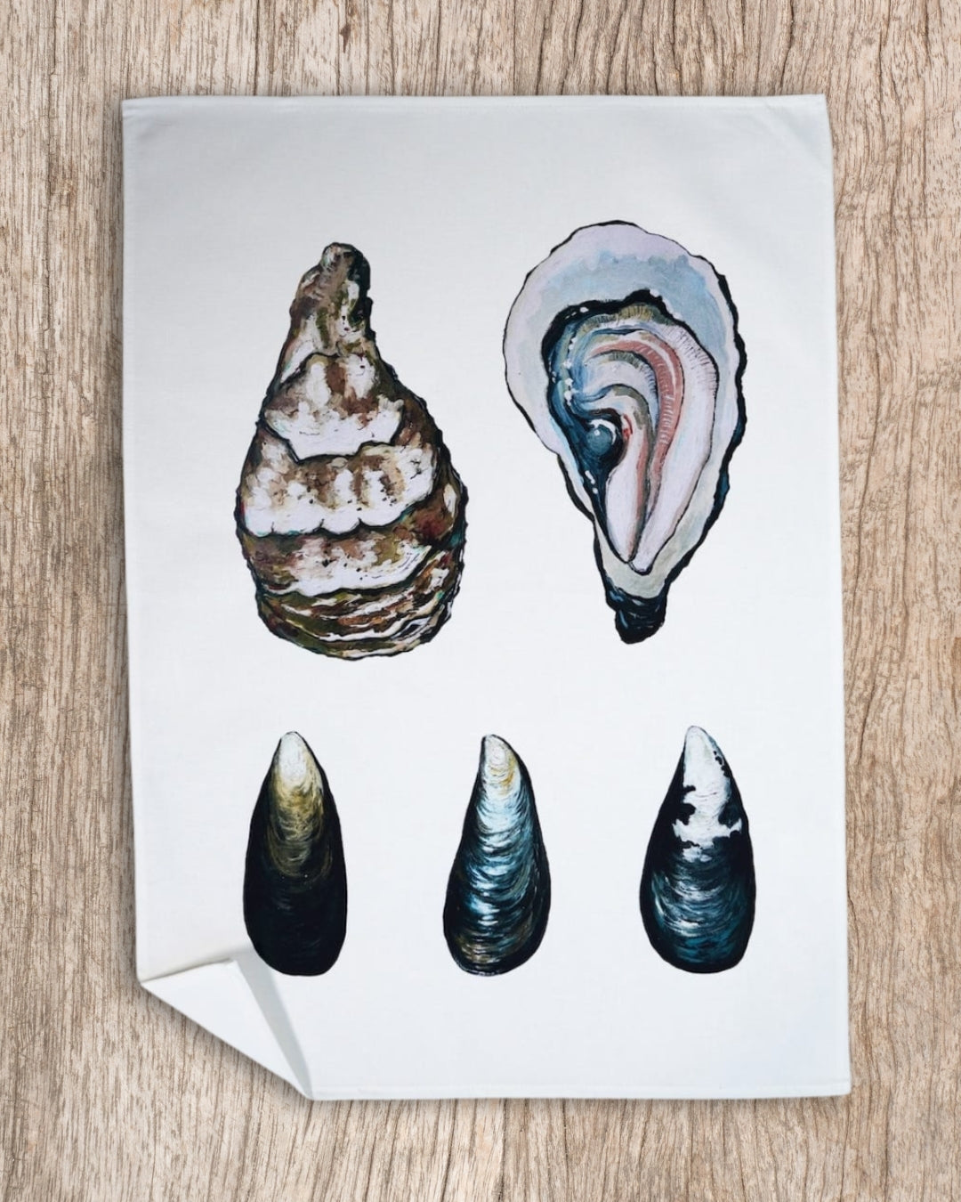 Lot de 3 Torchons 100% coton : Le plateau de fruits de mer