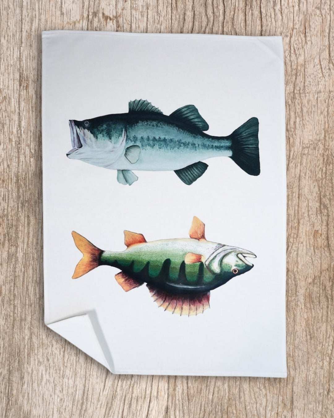 Lot de 3 Torchons 100% coton : Les poissons d'eau douce
