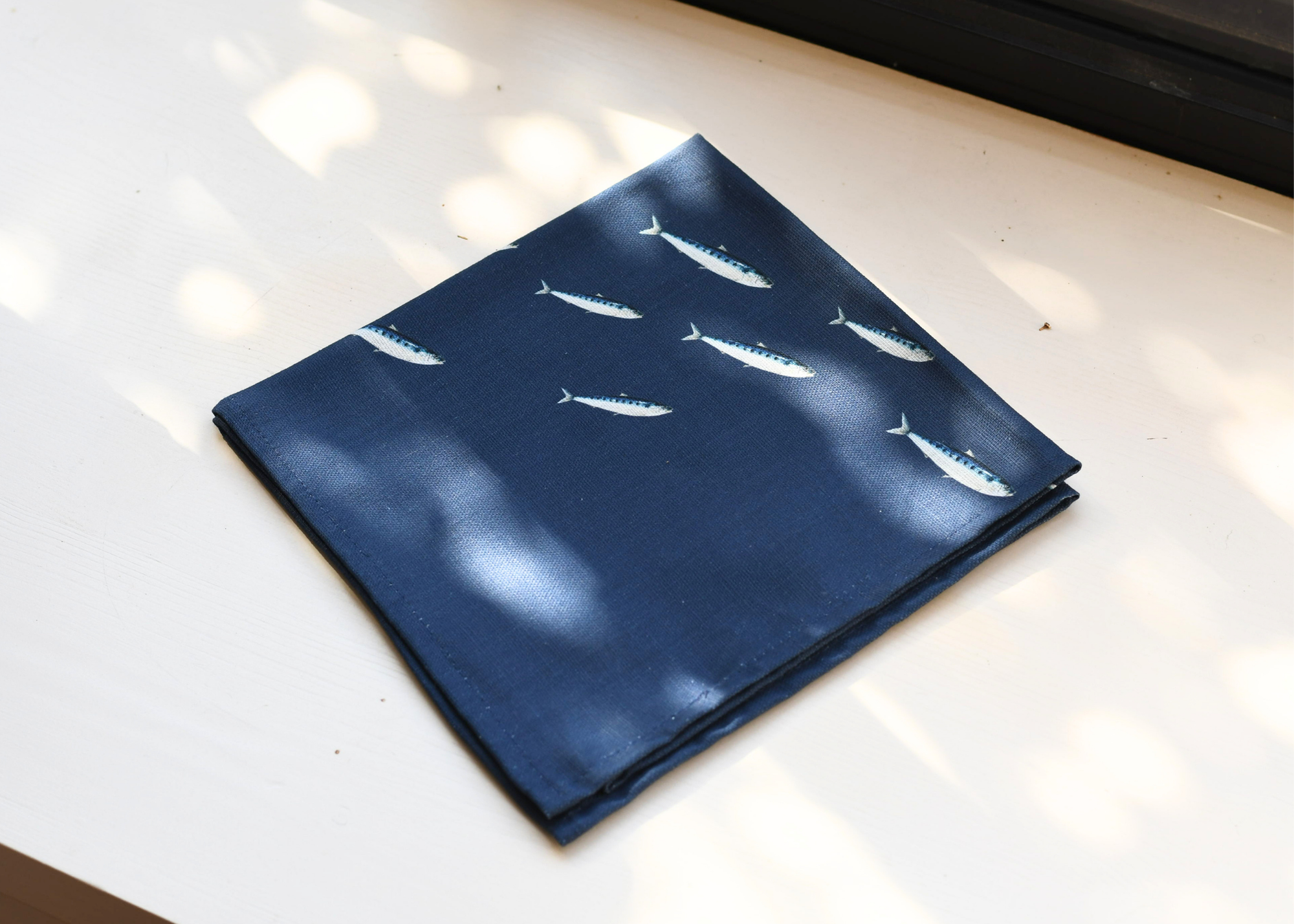 Pack de 4 serviettes de table : Le banc de Sardines