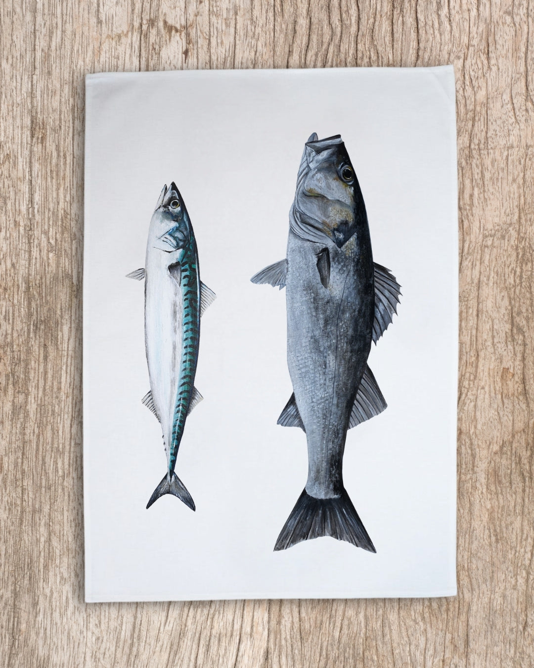 Lot de 3 Torchons 100% coton : Les poissons de nos côtes