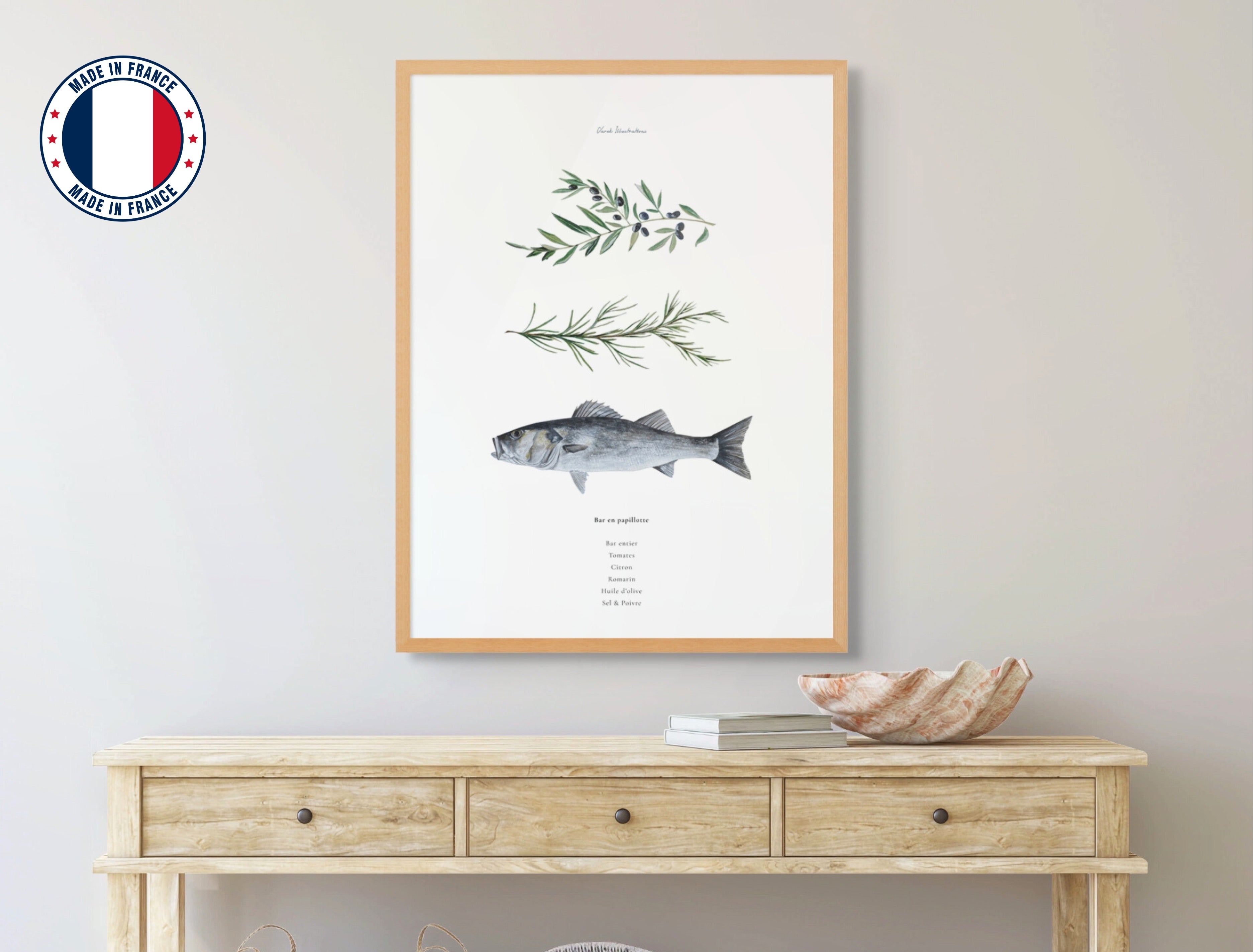 Affiche : La recette du Bar en Papillote