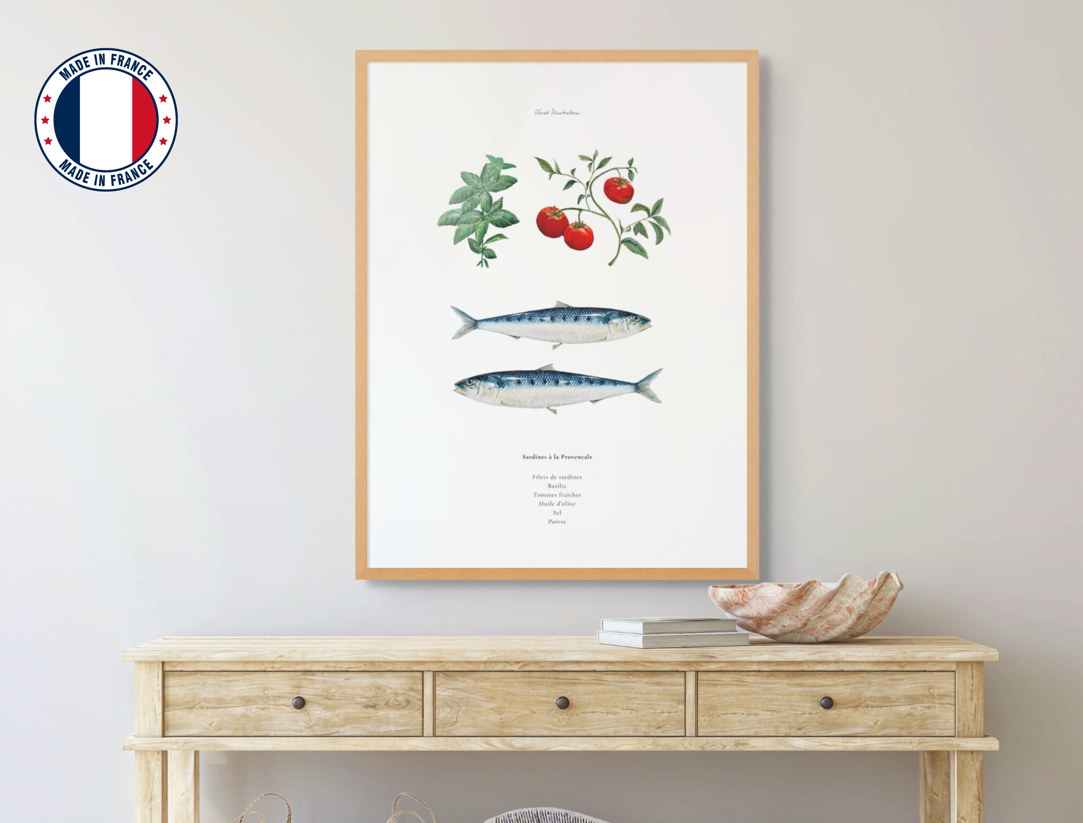 Affiche : La recette des Sardines à la Provencale