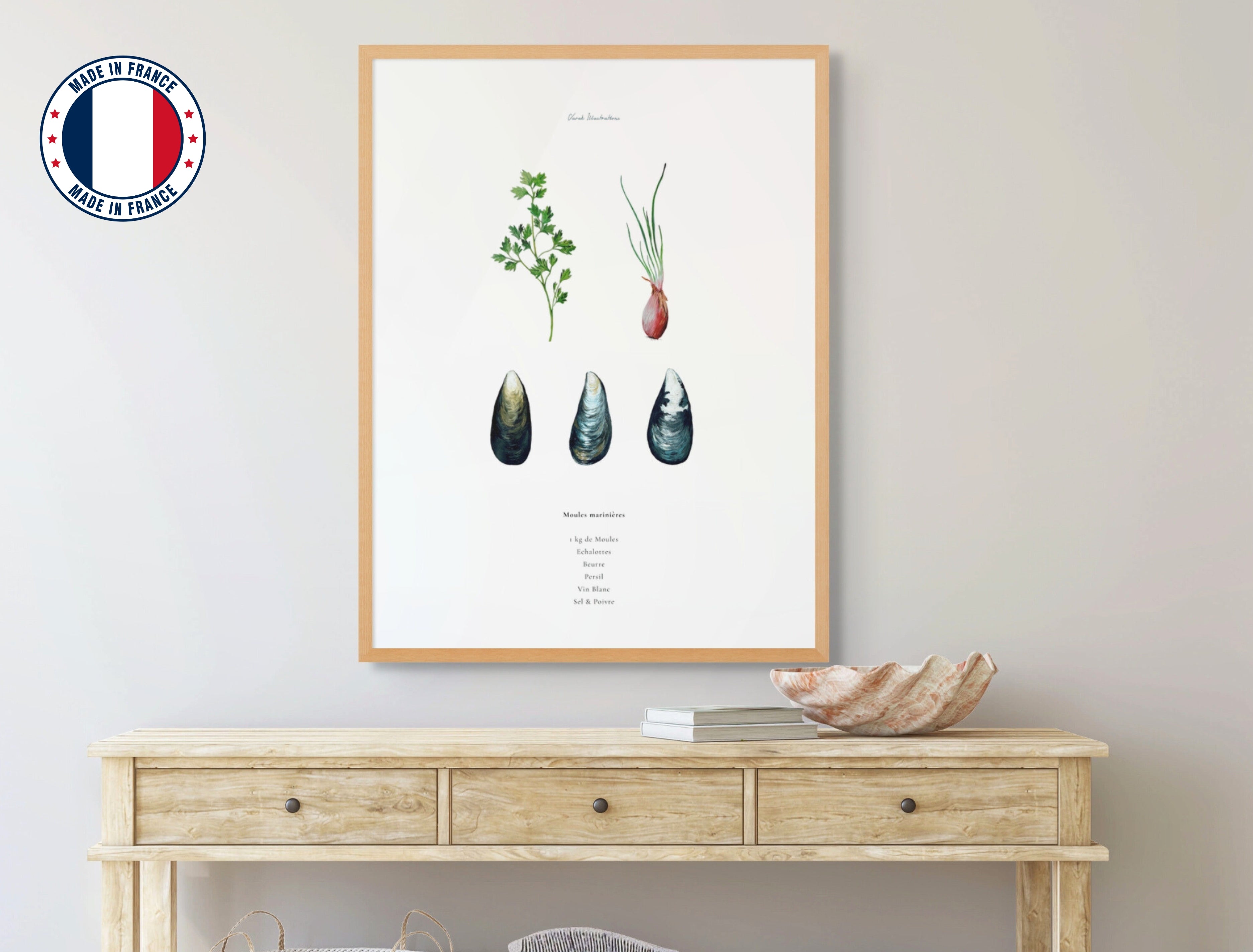 Affiche : La recette des Moules Marinières
