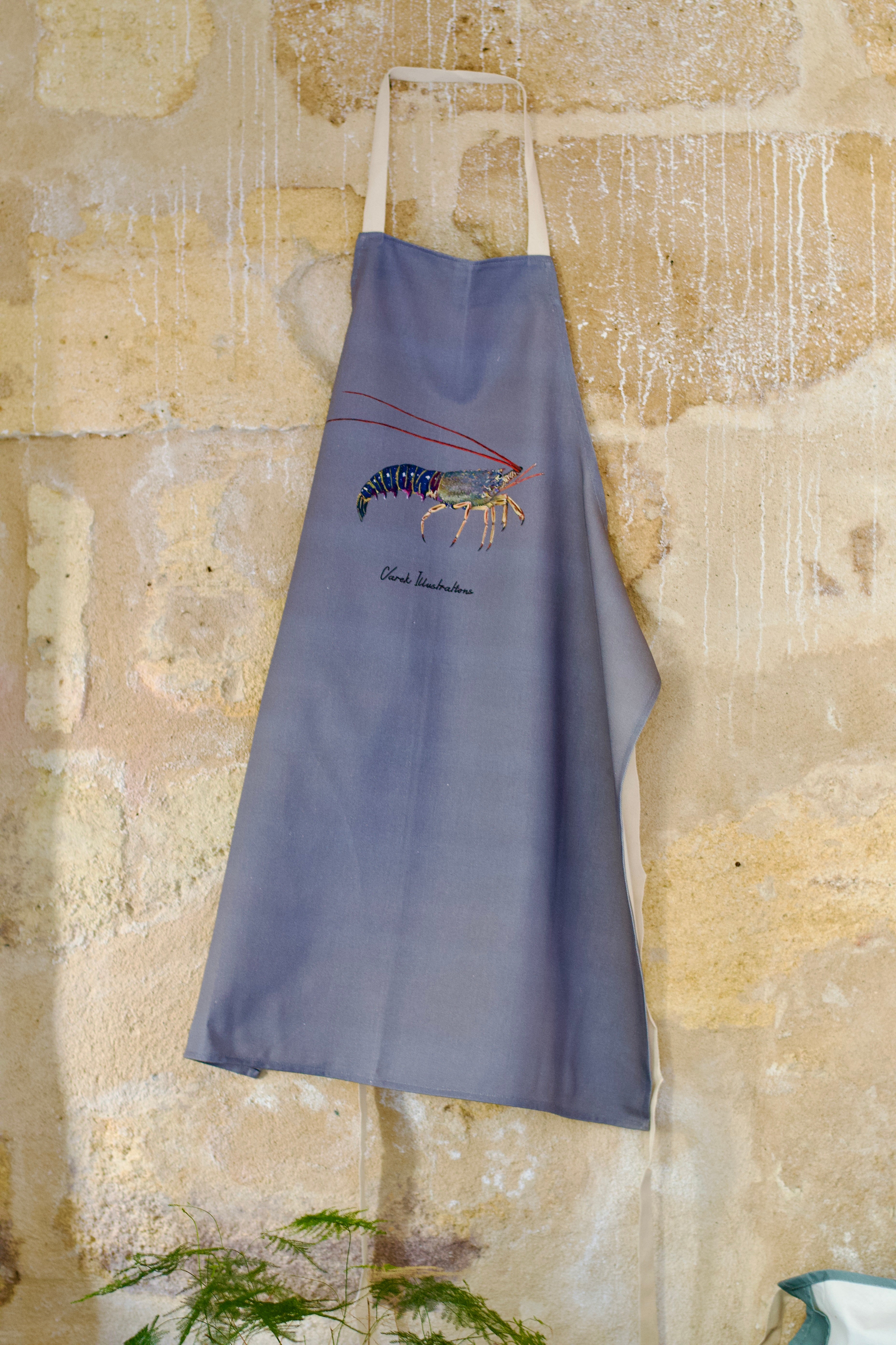 Tablier Taupe 100% coton : La Langouste