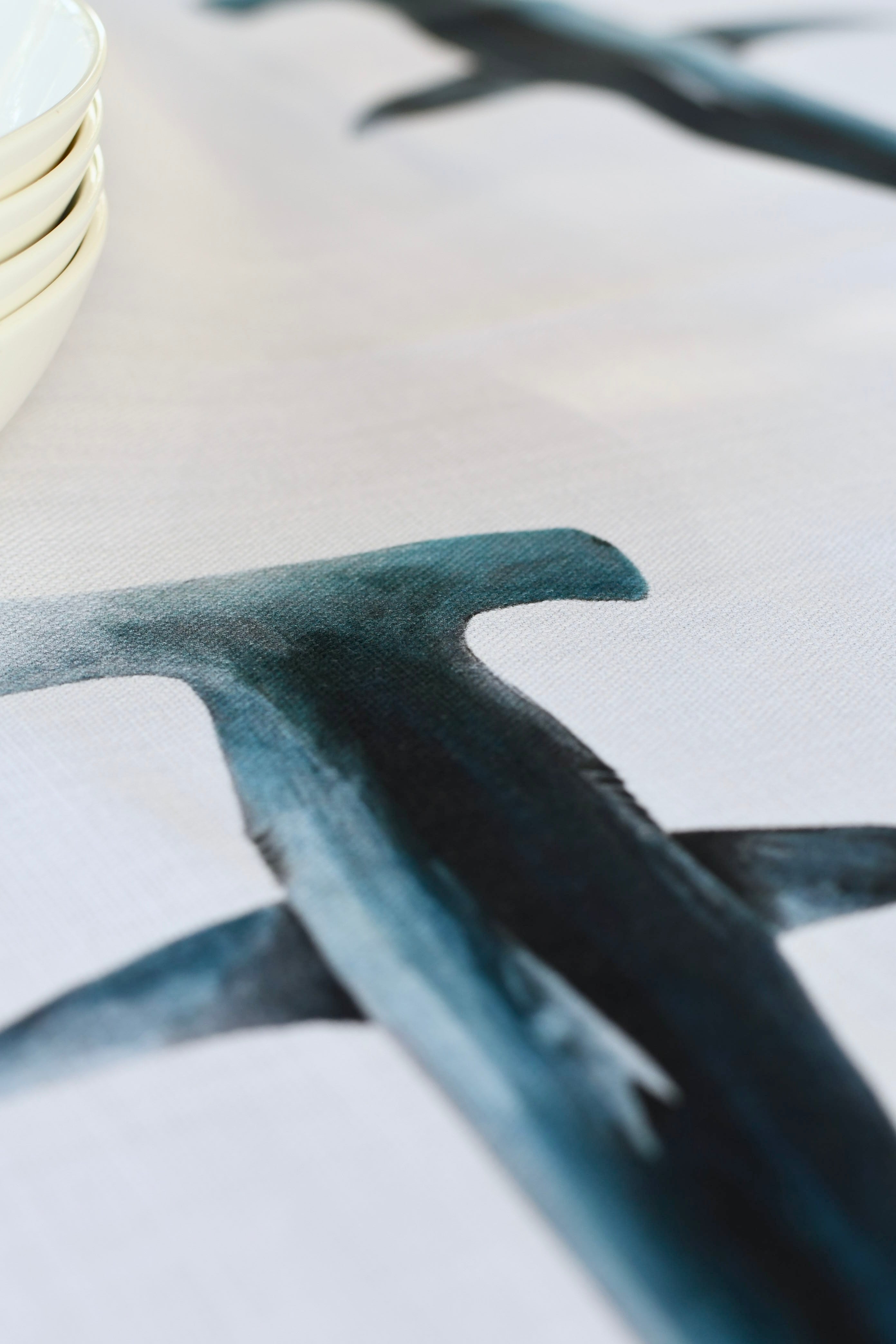 Chemin de table en coton : Les Requins Marteaux