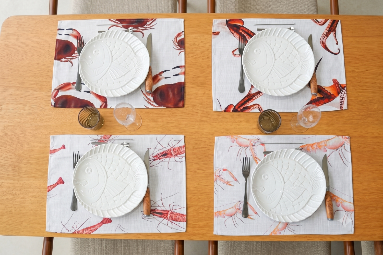 Pack de 4 sets de table : La Marée Rouge