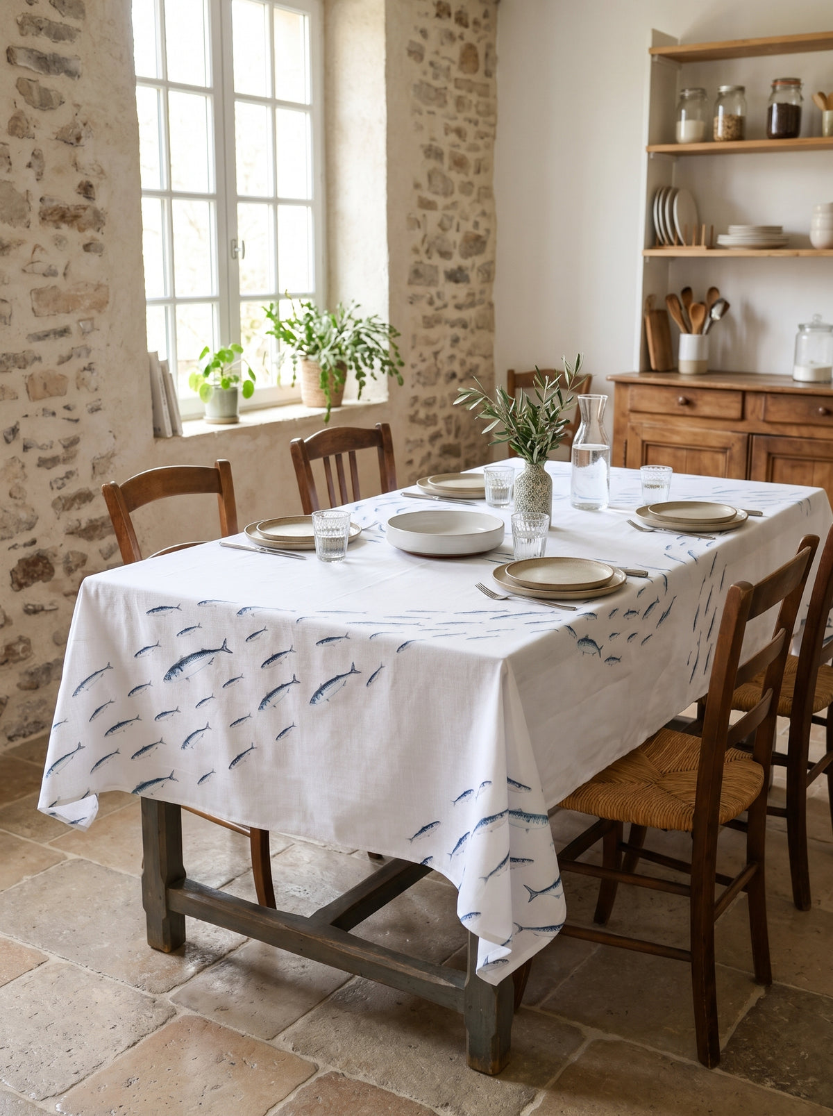 Nappe en coton rectangulaire 300 x 160 cm : La Valse